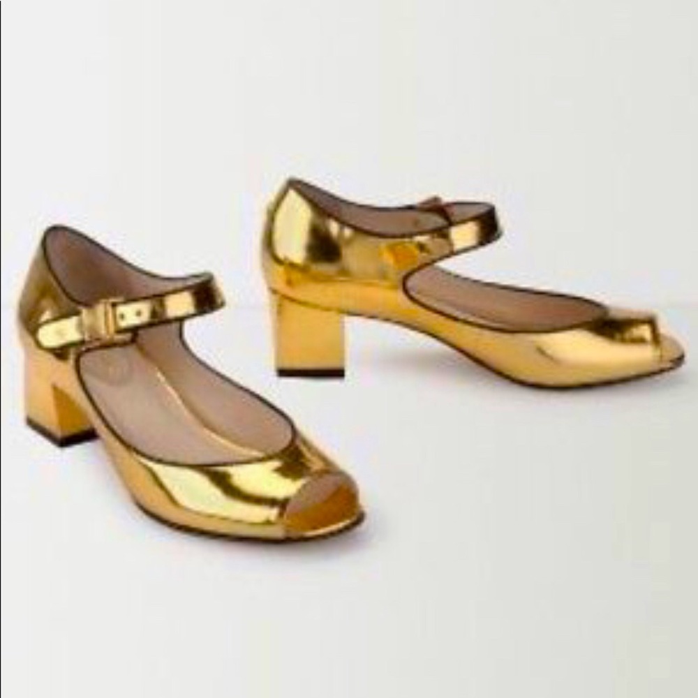 Kat Maconie Gold Mary Jane Heels